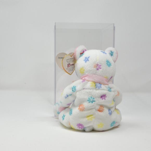 The Beanie Babies Collection White Floral Mom-e Birthday Bear May 12 2002 - Picture 5 of 9